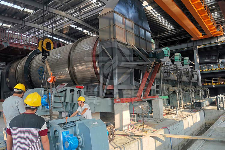 糟渣烘干機與脫水設備結合安裝現場